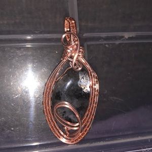 Larkivite wire wrapped pendent.